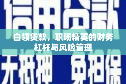 依兰白领贷款，职场精英的财务杠杆与风险管理