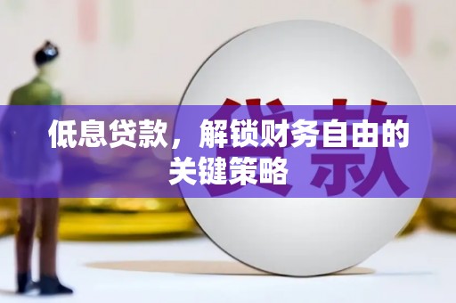 肃南低息贷款，解锁财务自由的关键策略