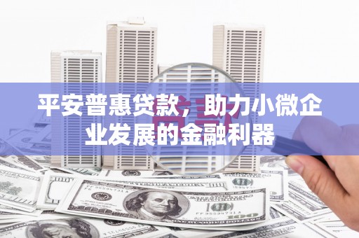 合山平安普惠贷款，助力小微企业发展的金融利器